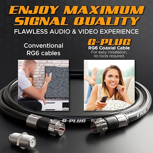G-PLUG 50FT RG6 Coaxial Cable Connectors Set - Image 5