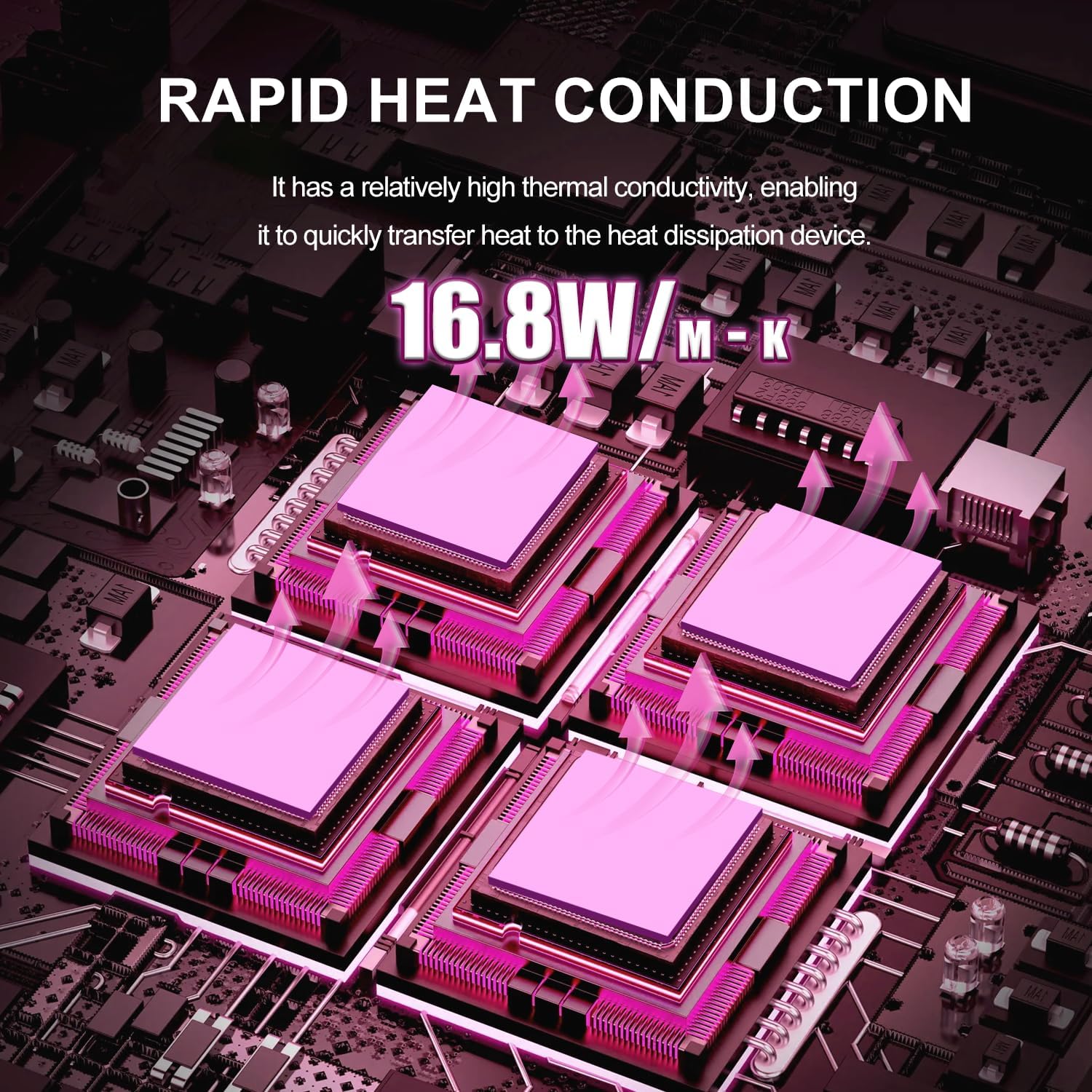 Maxtor Thermal Pad 16.8 W/mK,Thermal Pads for GPU/CPU/LED/Cooler,Excellent Heat Conduction，High Temperature Resistance (120x120x1.5mm（1pcs）)