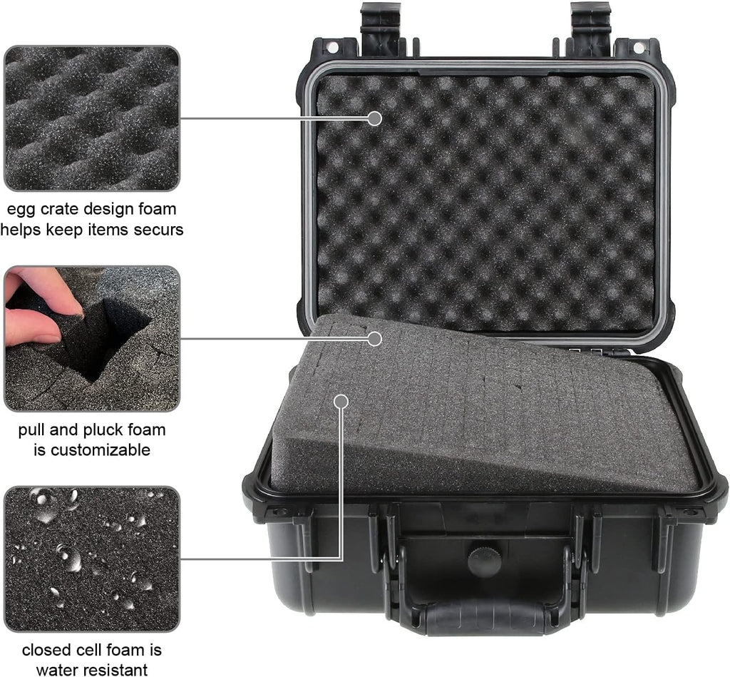 Olympia 13.47" Waterproof Hard Case with DIY Customizable Foam, Fit use of Gear, Equiment, Camera and so on