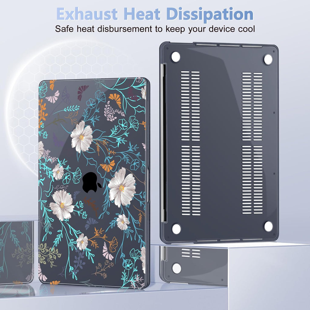 for MacBook Pro 16 inch Case 2019 2020 Release Model A2141, Plastic Hard Shell Cover with Keyboard Cover & Screen Protector for MacBook Pro 16 inch with Touch Bar & Touch ID, Rustic Flowers