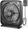 Portable Table fan, Window Fan,Small Box Fan with 3 Powerful Speed & 4 Timer Setting, 270° Pivoting Quiet Square DC Fan for Home Office Bedroom Bathroom Kitchen