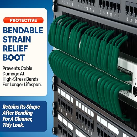 Everest Ultra Slim Cat6a Ethernet Patch Cables 5ft Green - Image 3