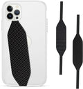 Phone Grip Strap - Reversible Finger Holder for Phone Back, Customizable Anti-Slip Design, Wireless Charging Compatible Detachable Holder for iPhone - Carbon Fiber
