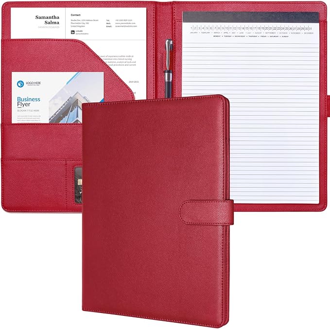 Mymazn Padfolio, Portfolio Folder, Legal Pad Holder, Resume Folder | Faux by Mymazn