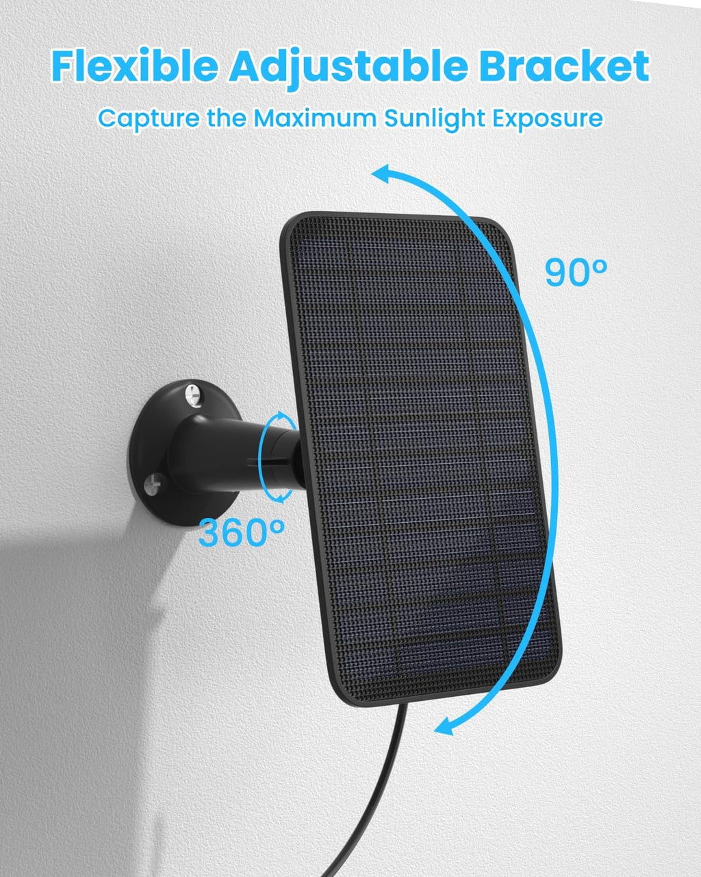 5W Solar Panel for Blink Camera Outdoor, Solar Panel Charger Compatible with Blink Outdoor 4 (4th Gen) Camera, Solar Panel w/Battery for Blink Camera, 9.8ft Cable Rubber Plug IP65 Waterproof, 3 Pack