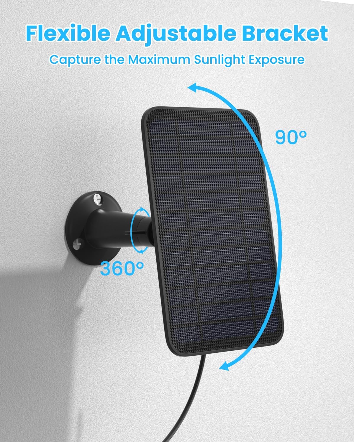 5W Solar Panel for Blink Camera Outdoor, Solar Panel Charger Compatible with Blink Outdoor 4 (4th Gen) Camera, Solar Panel w/Battery for Blink Camera, 9.8ft Cable Rubber Plug IP65 Waterproof, 2 Pack