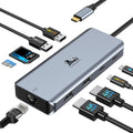 LIONWEI 9 in 1 Laptop Docking Station, Dual HDMI, 100W PD, USB C 3.0, Ethernet, Audio/Mic, USB C Hub for Dell/Surface/HP/Lenovo Laptops