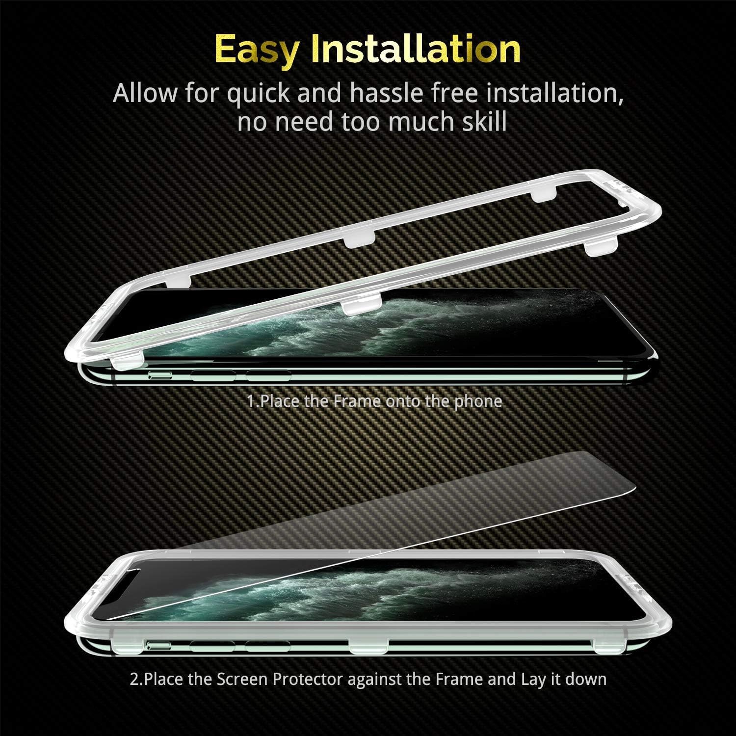 UNBREAKcable iPhone 11 Pro Screen Protector [2 Pack], 2.5D Double Defense Series Premium Tempered Glass for 5.8-inch iPhone 11 Pro (2019) [Anti-scratch, Anti-fingerprint, Bubble Free & Case-friendly]