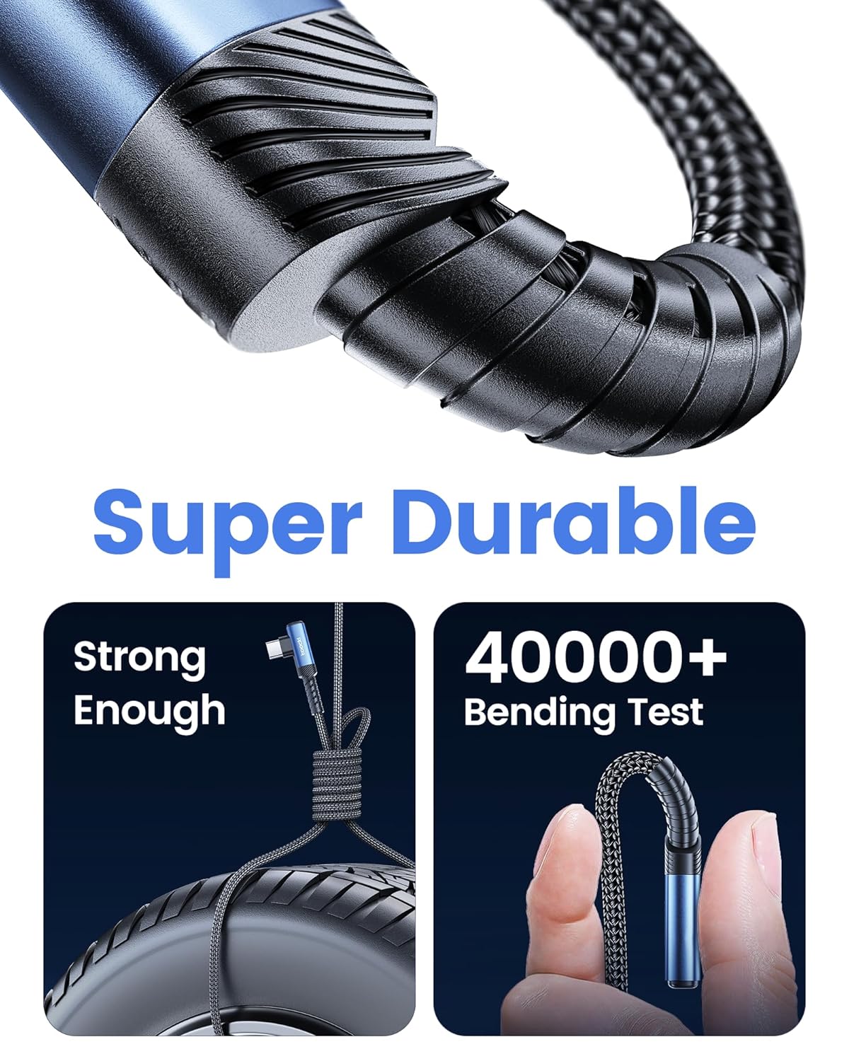 USB C Cable Right Angle, 2-Pack 6.6ft USB A to USB C Charger Cable 90 Degree Braided Fast Charging Carpaly Cord for Samsung Galaxy S23/ S22+/S21+/Note 10, LG V30, Switch