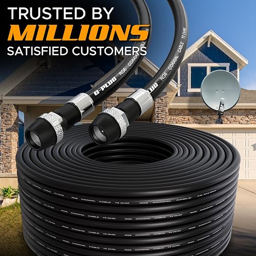 G-PLUG RG6 Coaxial Cable 10FT – Triple Shielded, Waterproof, 75 Ohm - Image 5