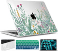 TWOLSKOO Compatible with M4 MacBook Air 15 inch Case 2025-2023 Released Model M4 A3241 M3 A3114 M2 A2941, Plastic Hard Shell & Screen Protector & Keyboard Cover & Trackpad Film, Botanical Illustration