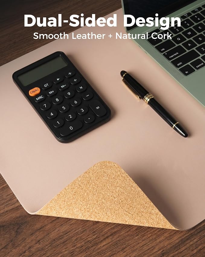 Aothia Double-Sided Desk Pad – 25.6"x13.7" Large Mouse Pad, Leather Desk Mat - Image 2