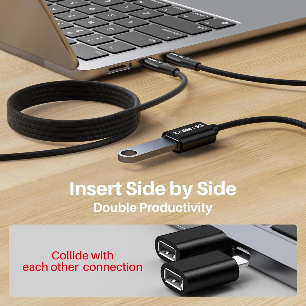 USB C to USB Female Cable 6FT, Type-C Male to USB A 3.1 Female OTG Cable, 5Gbps Data Transfer, Compatible with MacBook Pro/Air, iPhone 16 Pro Max/16 Plus/16/15 Series, Galaxy S24/S23/S22/S21 and More