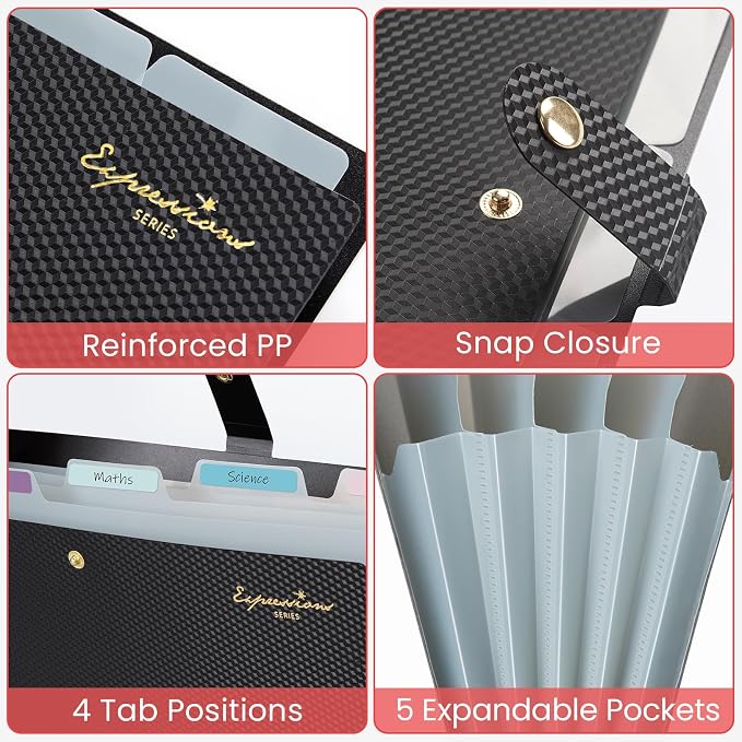 Sooez School Supplies File Folder, Letter Size Accordion File Organizer - Image 4