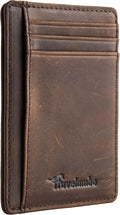 Travelambo Slim Wallet Front Pocket Minimalist Leather RFID Blocking Medium Size by Travelambo