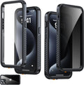 for iPhone 15 Pro Max Case Waterproof - Built-in Privacy Screen Protector & HD Screen Protector [IP68 Underwater] Shockproof Dustproof Full Body Protection iPhone 15 Pro Max Phone Case