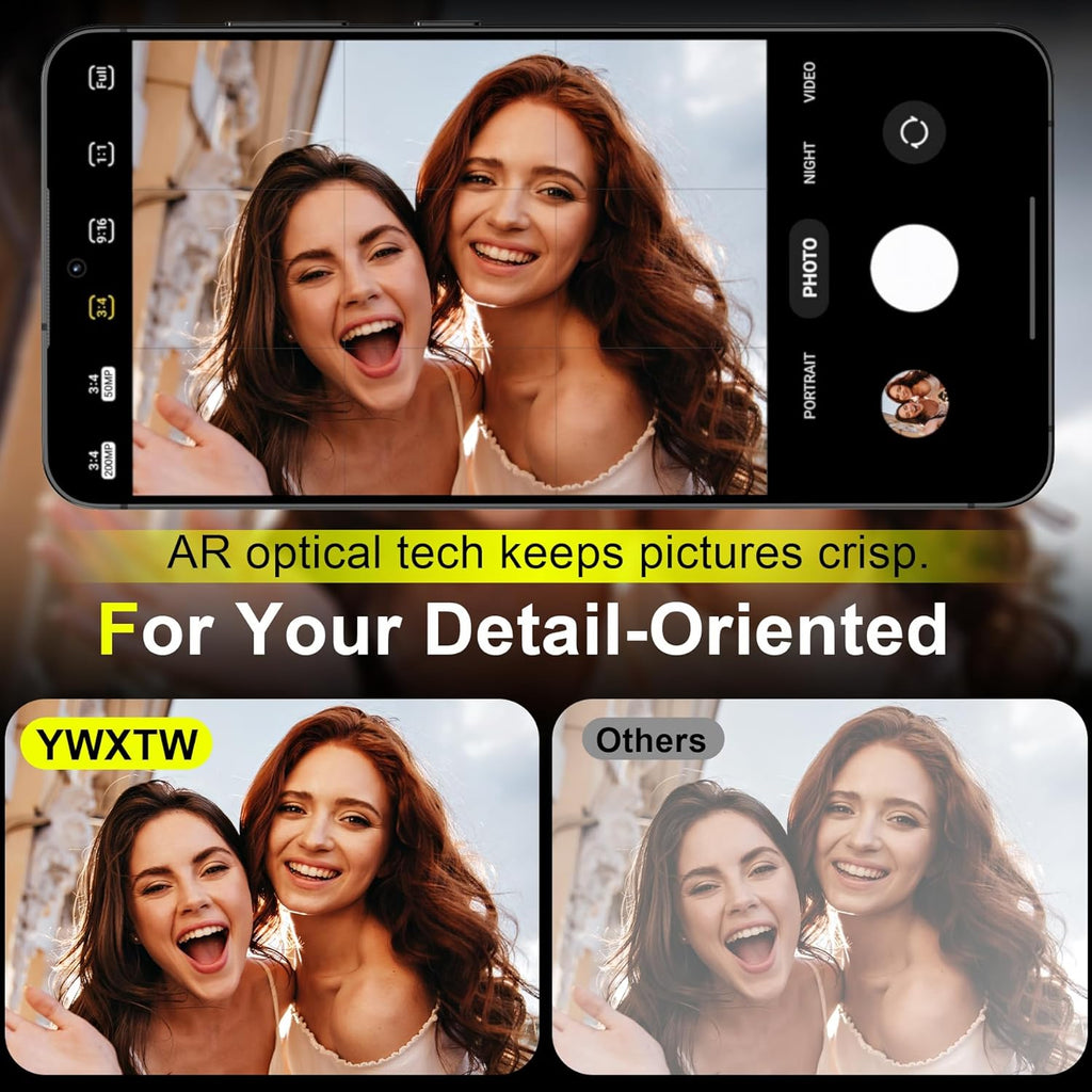 YWXTW Camera Lens Protector for Samsung Galaxy S25 Accessories [1:1 Fit & Ultra Clarity] 9H Tempered Glass Metal Individual Ring Camera Cover Screen Protector for S25, Case Friendly (Clear)