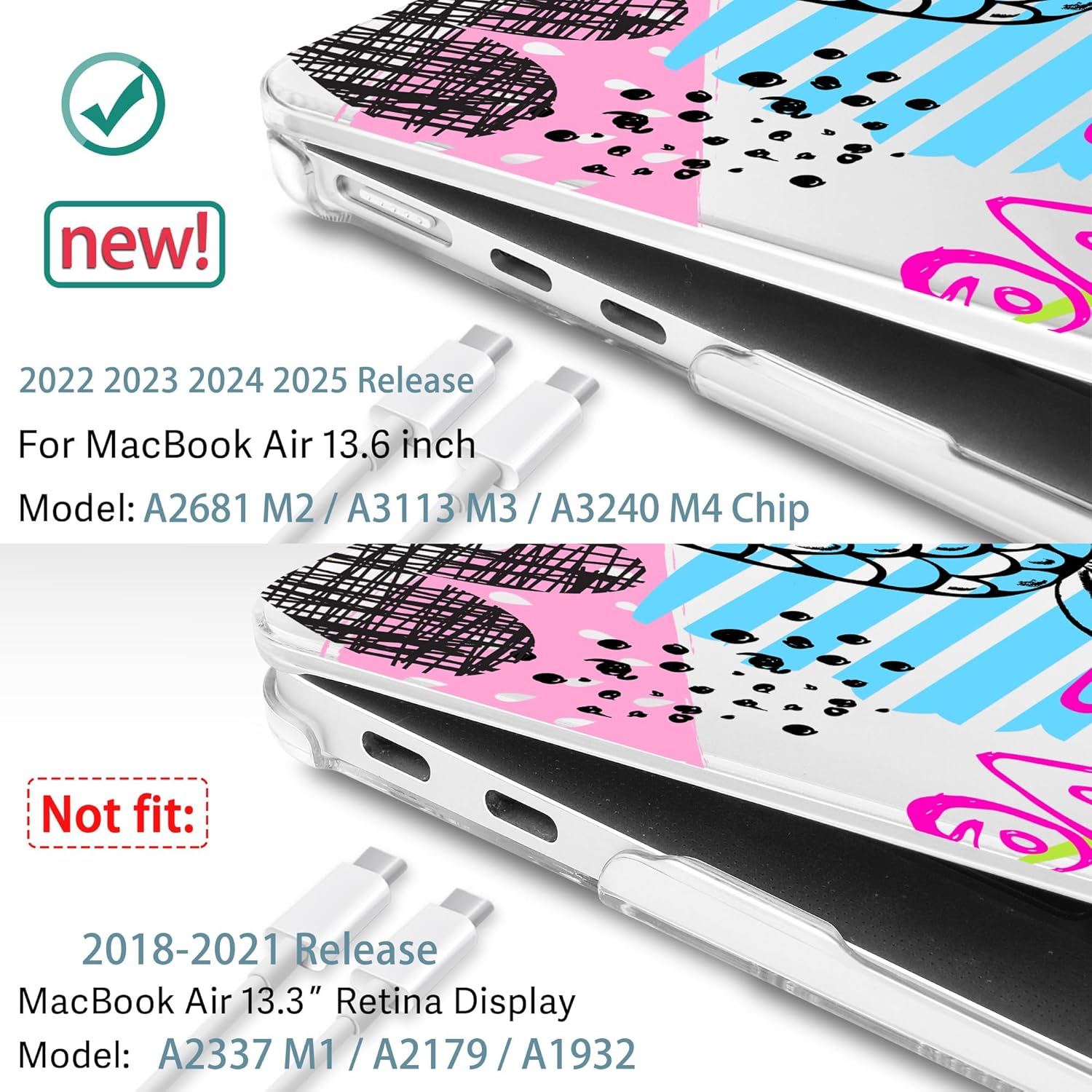 May Chen for MacBook Air 13.6 Inch Case 2025/2024/2023/2022 Release (Model A2681 A3113 A3240, M2 M3 M4 Chip) – Hard Shell Laptop Cover with Keyboard Cover & Screen Protector， Seamless Fruit