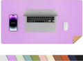 Leather Desk pad Protector, Large Desk mat with Natural Cork & PU Leather,Mouse pad,Non-Slip Office Desk Mat,Waterproof Desk Writing Pad for Office and Home (31.5in*17in,Purple)