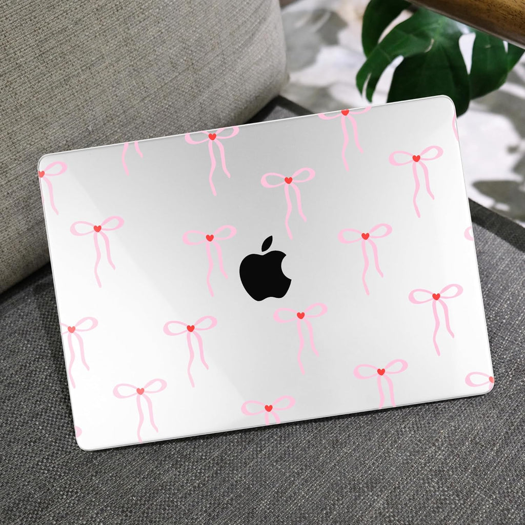 MEEgoodo Case for M4/M3/M2 MacBook Air 13.6 inch Case 2025 2024 2022, Fit Model A3240/A3113/A2681, Laptop Hard Shell with Keyboard Cover Compatible with MacBook Air 13 inch, Bows & Little Hearts