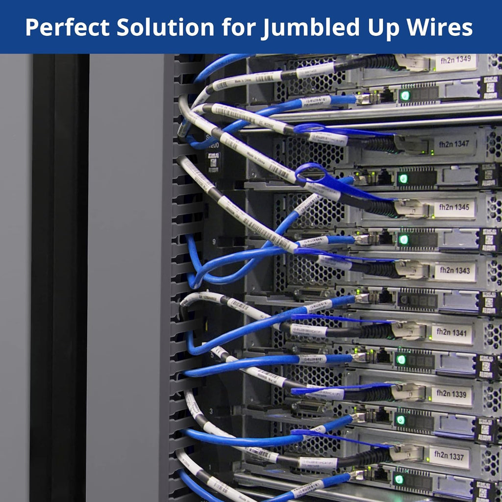 ZhiYo H2 x W2.4in Professional Server Rack Cable Management Raceway, 95in(4X L23.6in) Cable Raceway Kit, Electrically Safe PVC, Open Slot Wire Cord Hider for Under Desk/Computer/Network Cords