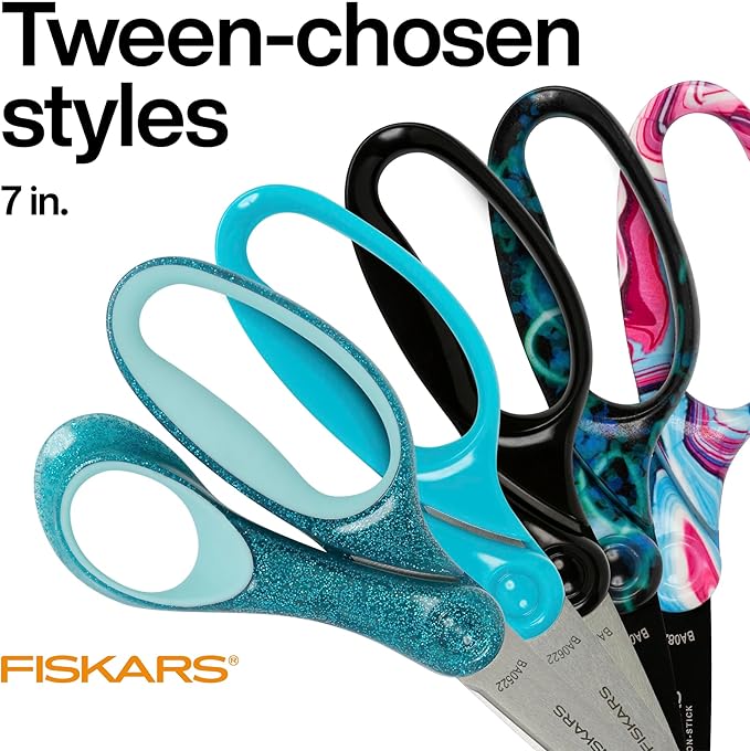 Fiskars 7" SoftGrip Student Glitter Scissors - Image 5