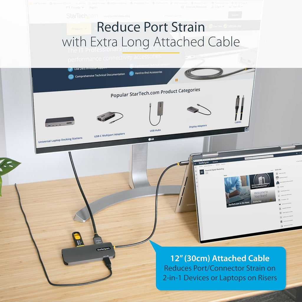 StarTech.com USB-C Docking Station for MacBook Pro M1 M2 M3 M4 and Windows, 4K 60Hz HDMI Video, HDR10, USB 5Gbps Hub, 100W Laptop Charging, GbE