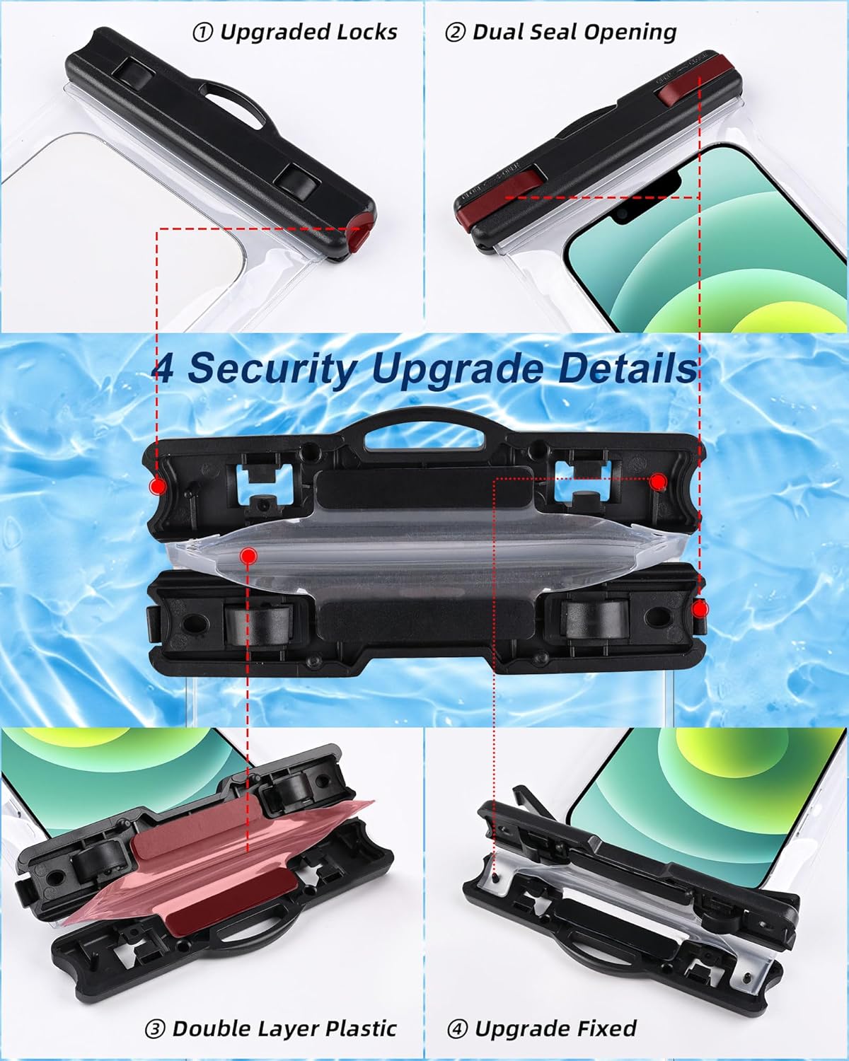 2025 Waterproof Phone Pouch: 3 Pack Cruise Ship Essentials Must Haves Dry Bag for Beach Vacation Essentials Accessories, Water Proof Phone Case for iPhone 16 15 14 13 12 Pro Plus Max Galaxy