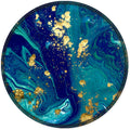 ITNRSIIET Round Mouse Pad with Stitched Edge Premium-Textured Waterproof Non-Slip Rubber Base Desktop Protection Mat Diameter 8.7 inches, Blue Green Marbling