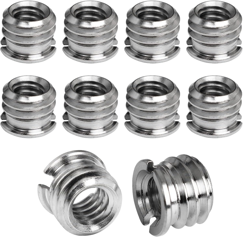 1/4"-20 Female to 3/8"-16 Male Tripod Thread Adapter LUORNG 10PCS Standard Screw Adapter Reducer Bushing Converter for DSLR Camera Camcorder Monopod Stand, 3/8 to 1/4 Tripod