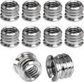 1/4"-20 Female to 3/8"-16 Male Tripod Thread Adapter LUORNG 10PCS Standard Screw Adapter Reducer Bushing Converter for DSLR Camera Camcorder Monopod Stand, 3/8 to 1/4 Tripod