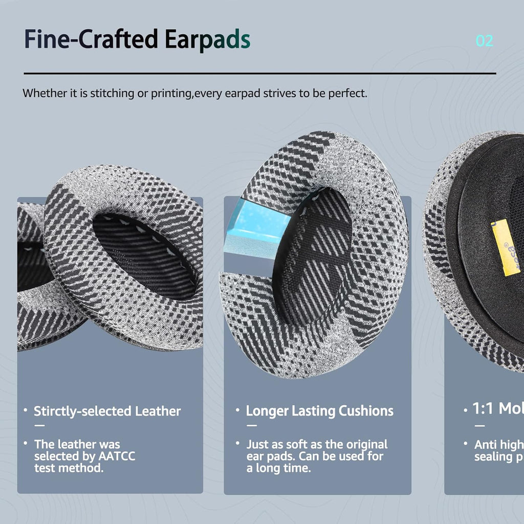 Cooling-Gel QuietComfort 35 / QC35 ii Replacement Ear Pads for Bose Headphones, Also Fit for Bose QC45 QC35 QC25 QC2 QC15/ Around-Ear 2 AE2i AE2w/ SoundTrue & SoundLink Series, Black