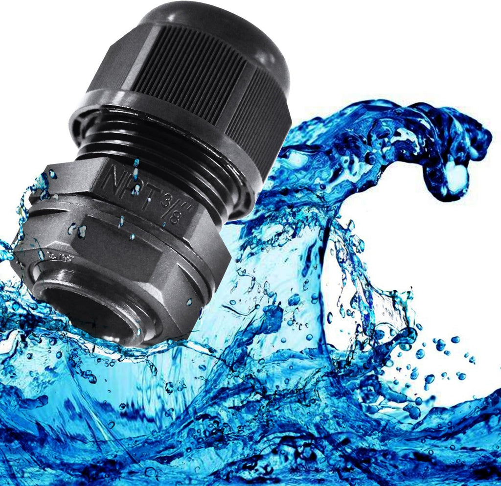 XHF 2 Pcs 3/4" IP68 Strain Relief Nylon Cord Grip NPT Cable Glands Adjustable UL Listed and RoHS Compliant (Black)