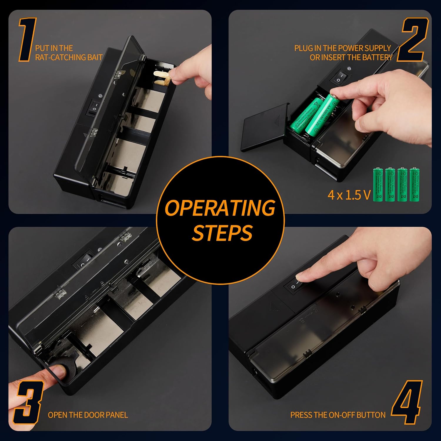 GSS Electric Mouse Trap,Smart Electronic Mouse Trap,Escape-Proof Design Mice Traps,Battery Powered with Alert Light