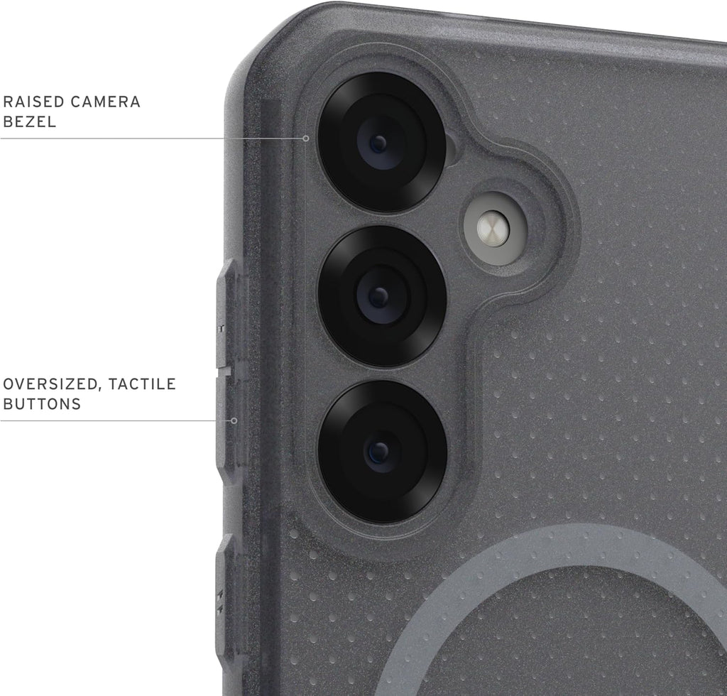 URBAN ARMOR GEAR UAG Designed for Samsung Galaxy S25 Case 6.2" DOT - Compatible with Magnetic Charging Slim Transparent Rugged Military Drop Tested Protective Cover, Ash