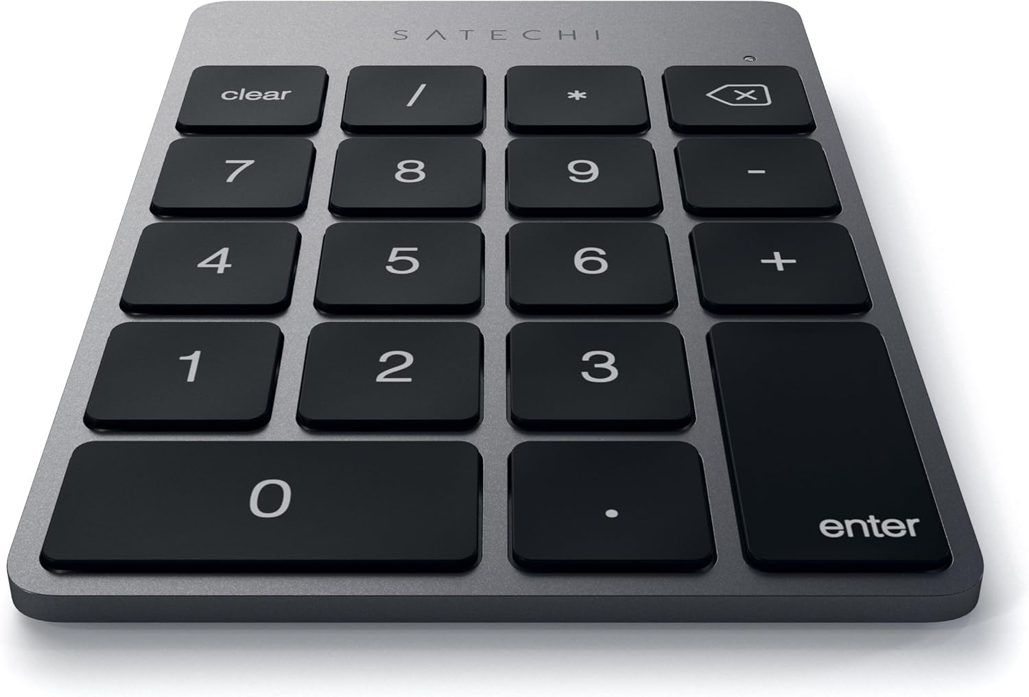 Satechi Slim Aluminum Bluetooth Keypad, Wireless Number Pad with 18 Keys, Micro USB Rechargeable Numpad, External Number Pad for MacBook Air/Pro M4, iPad Air/Pro M4/M3, iMac, PC - Space Gray