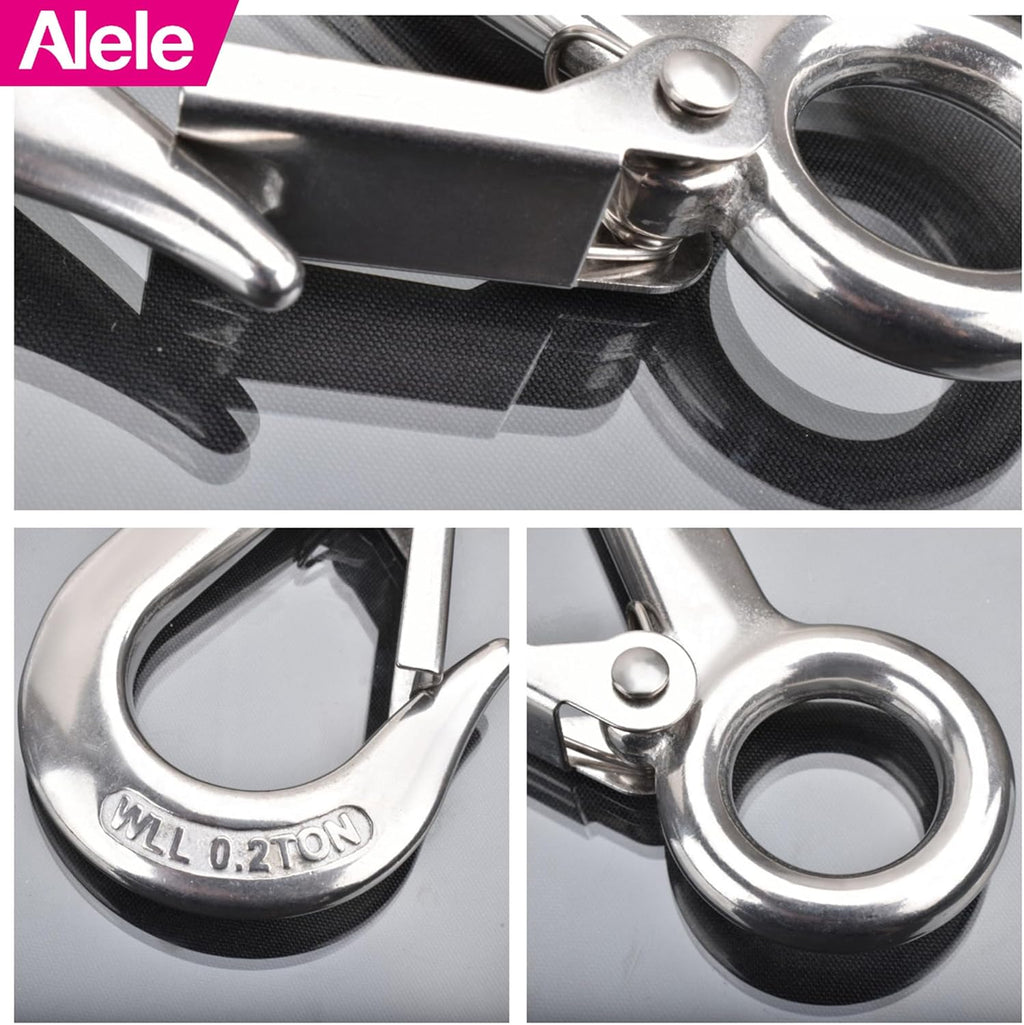Alele 2Pack Grab Hooks, Slip Hooks,Stainless Steel Lifting Hook Rigging Accessory (Grab Hooks 200Kg 2p)