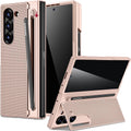 Miimall for Samsung Galaxy Z Fold 6 Case with S Pen Holder Slot [Military Grade Drop][Built-in Privacy Screen & Invisible Kickstand] Slim Thin Protective Phone Case for Galaxy Z Fold 6 5G Cover Gold