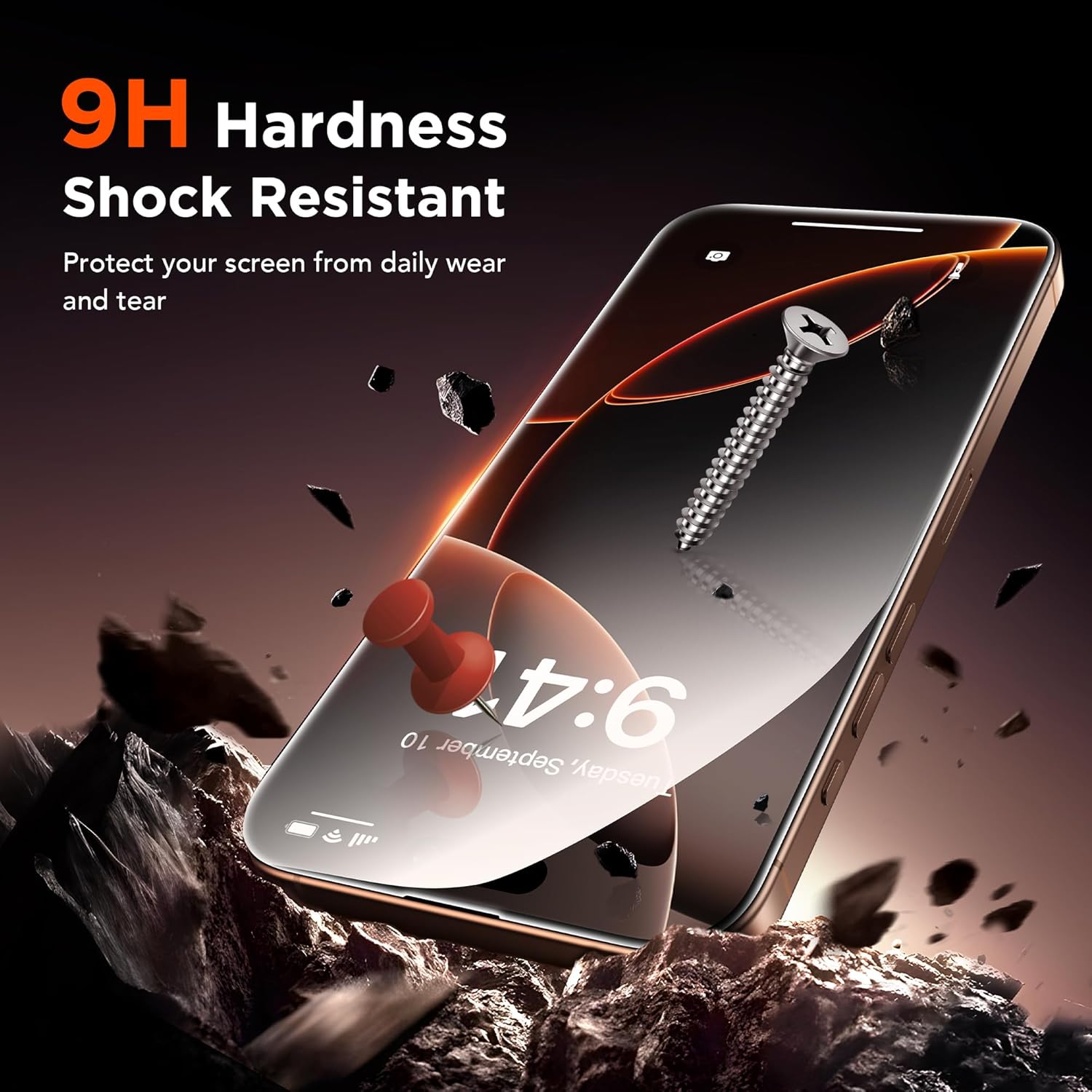 GolbinBox 3-Pack Privacy Screen Protector for iPhone 16 Pro 6.3 Inch,Military-Grade Shatterproof Anti-Spy HD Tempered Glass, Easy Installation,Dust and Bubble Free,9H Hardness,Anti - Fingerprint