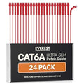 Everest Ultra Slim Cat6a Ethernet Patch Cables 1ft Red by EverestMediaSolutions
