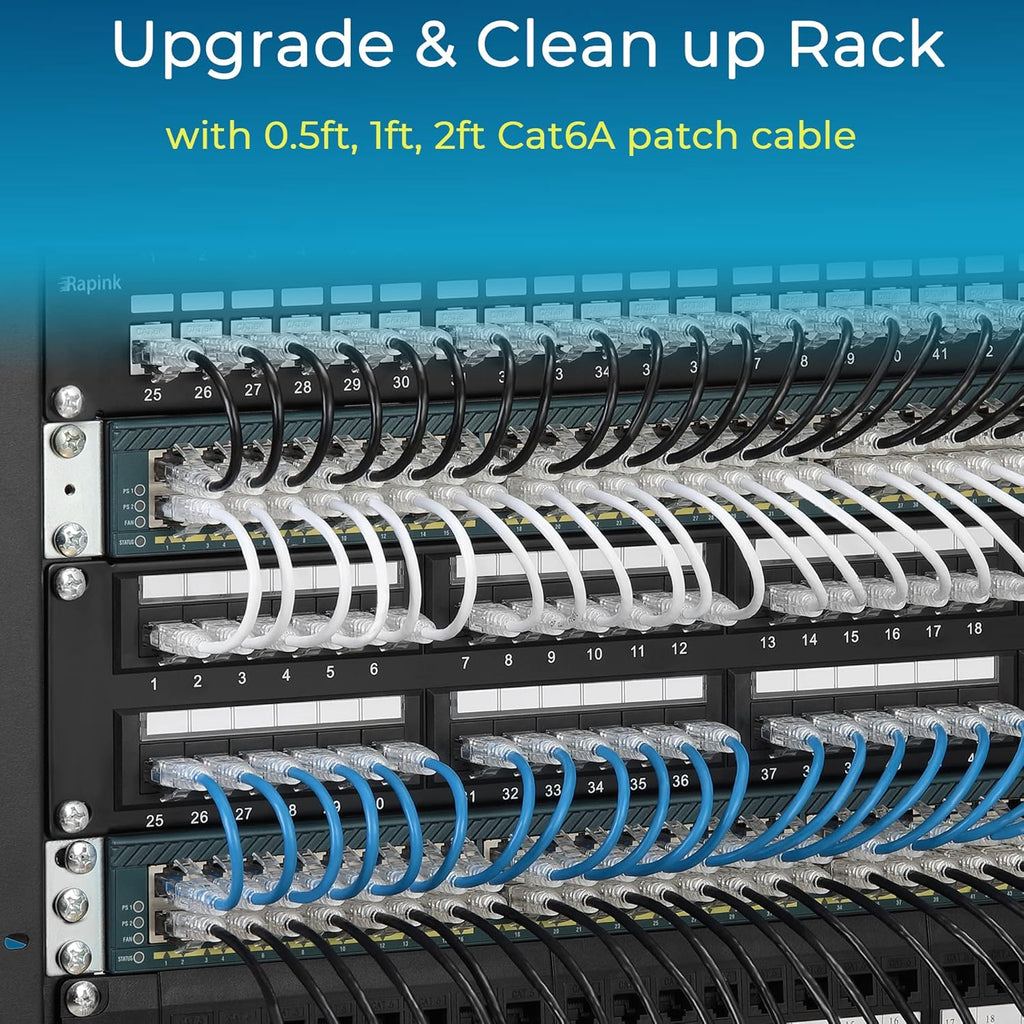 Rapink Patch Cables Cat6/ Cat6a 5ft (24 Pack) Slim, Cat6a Ethernet Patch Cable 10G Support, Snagless Cat 6 Patch Cable for Patch Panel to Switch, Flexiable Cat6 Ethernet Cable Orange