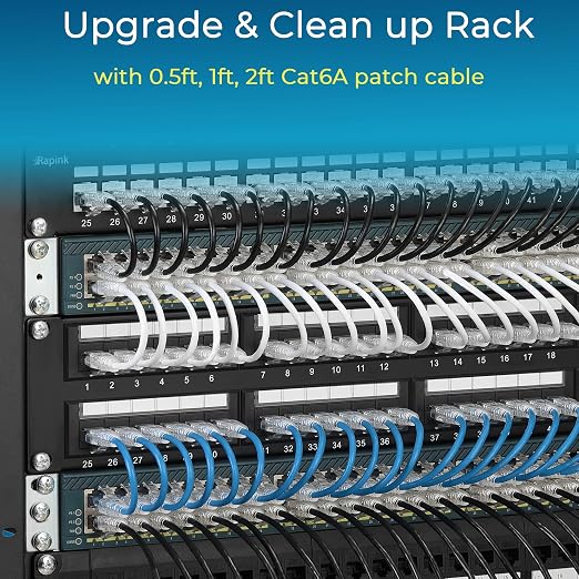 Rapink Patch Cables Cat6/ Cat6a 1ft Slim, Cat6a Ethernet Patch Cable 10G Support - Image 7