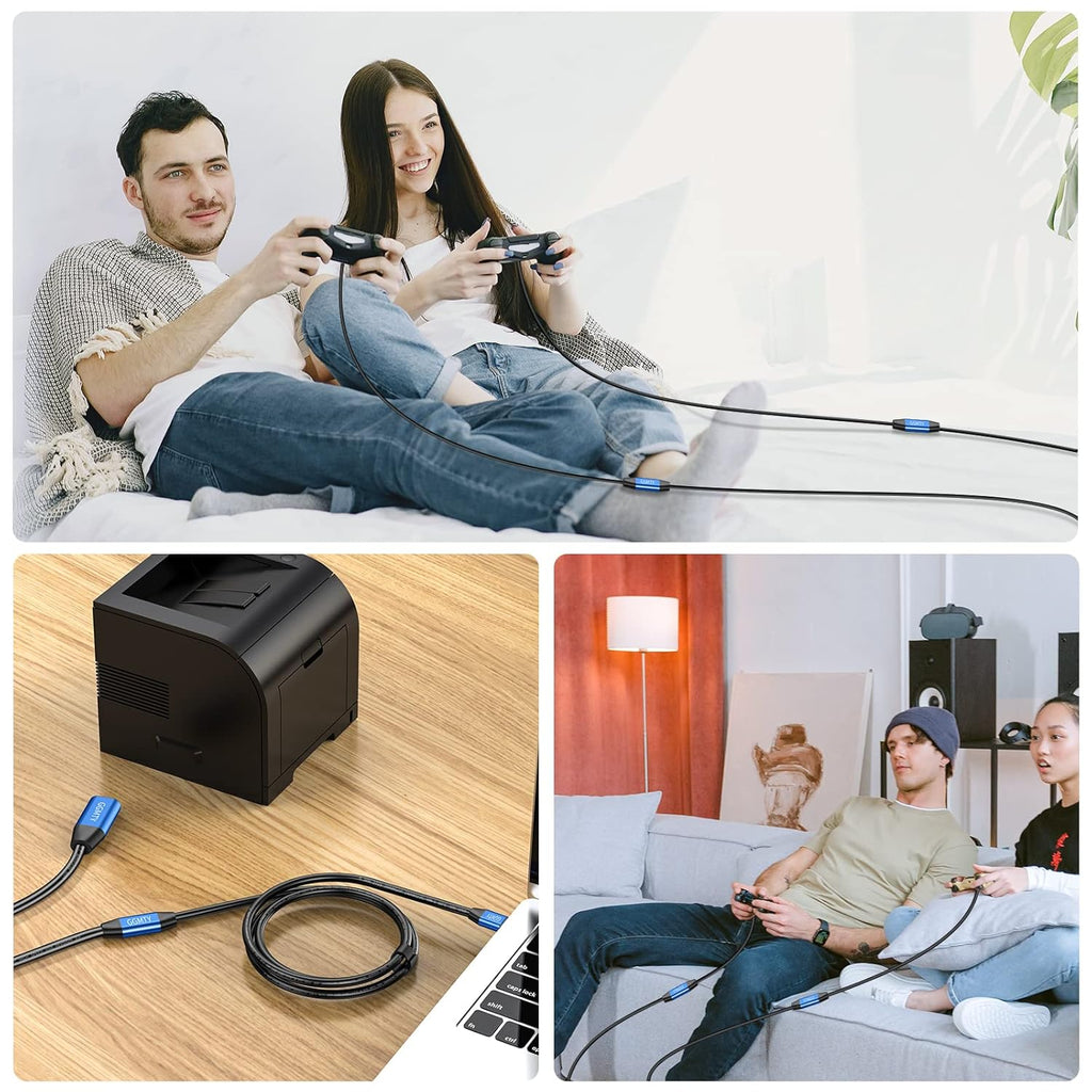 USB 2.0 Type A Male to A Female Active Repeater Extension Cable 50ft, High Speed 480 Mbps