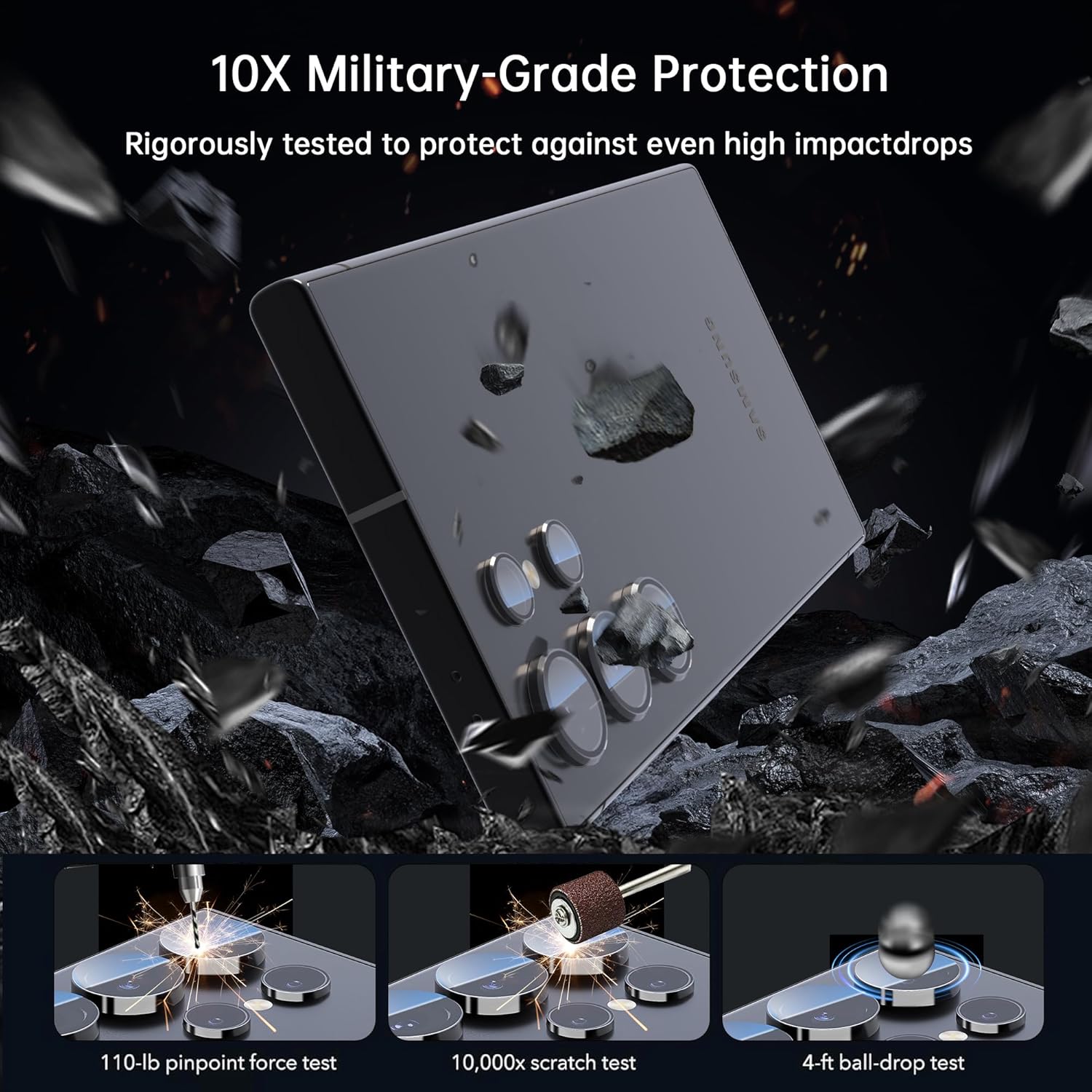 For Samsung Galaxy S24 Ultra Camera Lens Protector, Individual Lens Protector, Ultra HD 9H Tempered Glass Screen Protective Cover, Anti-scratch, Military Grade Drop Protection 2 Set. (Clear, S24 Ultra)