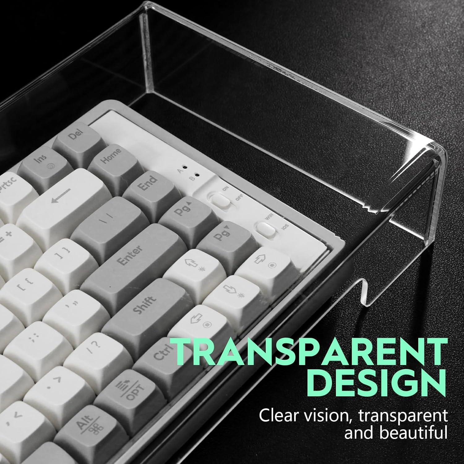Tofficu Keyboard Cover Acrylic Covers Dust: Clear Computer Keyboard Cover - Anti-Cat Protector - Tablet Keyboard Case for Standard Size PC Computer Desktop (18.5x5.9x1.8 Inch)