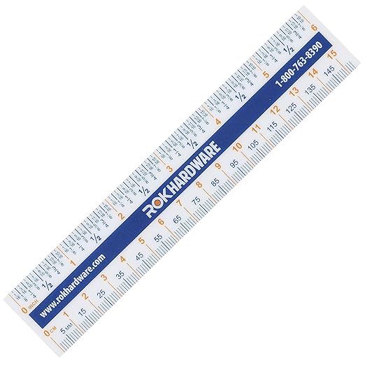 10 Pack Rok Hardware Measuring Plastic Flexi 6" Easy Read 15 cm English Metric by Rok