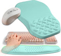 2-in-1 Ergonomic Set, Wave Keyboard Wrist Rest and Massage Slope Mouse Pad Wrist Support, Rebound Memory Foam for Relieve Carpal Tunnel Syndrome and Wrist Pain (Light Blue)