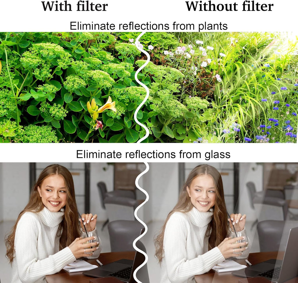52mm Clip-On CPL Phone Camera Lens Filter, Polarizer Circular Filter, Ultra Slim Multi- Coated CPL Filter Compatible with iPhone 15/14/13 Samsung