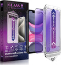 2 Pack Anti Blue Light Matte Screen Protector for iPhone 11 and iPhon XR 6.1-Inch Auto Dust Removal, No Bubbles, Tempered Glass Film, Easy Installation