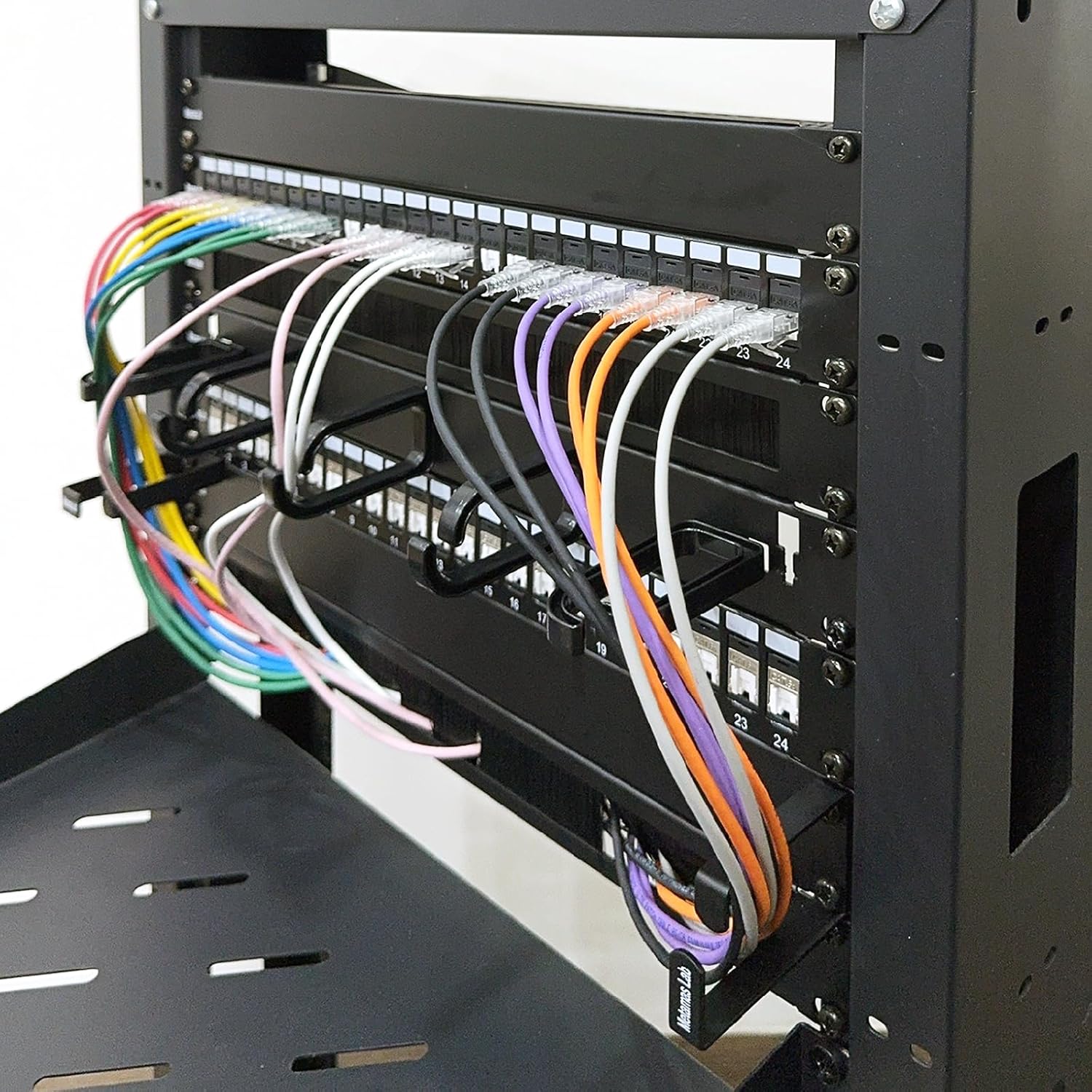 10 Pack Server Rack Cable Management D-Ring Hooks - Bracket Organizer Hook Mount Set for Network Patch Cables, Fiber Optic, Power Cords (10 Pieces) - Made in Taiwan